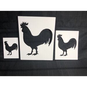3 Rooster Stencils  Made by Woodburns Stencil Shop -Never Used